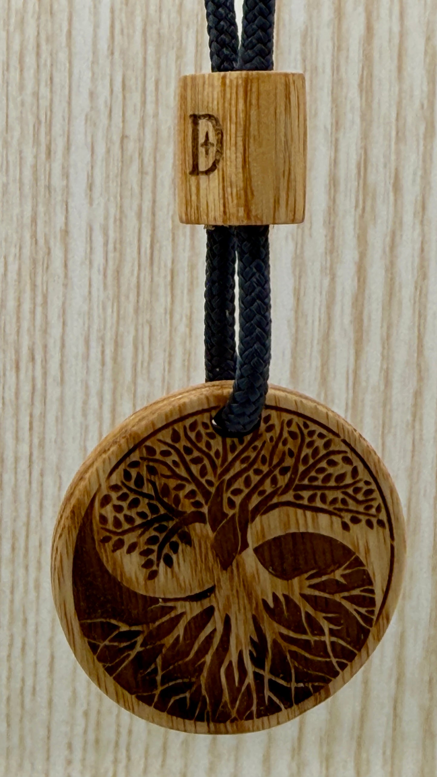 Portachiavi Albero della Vita Yin Yang in Swamp Ash