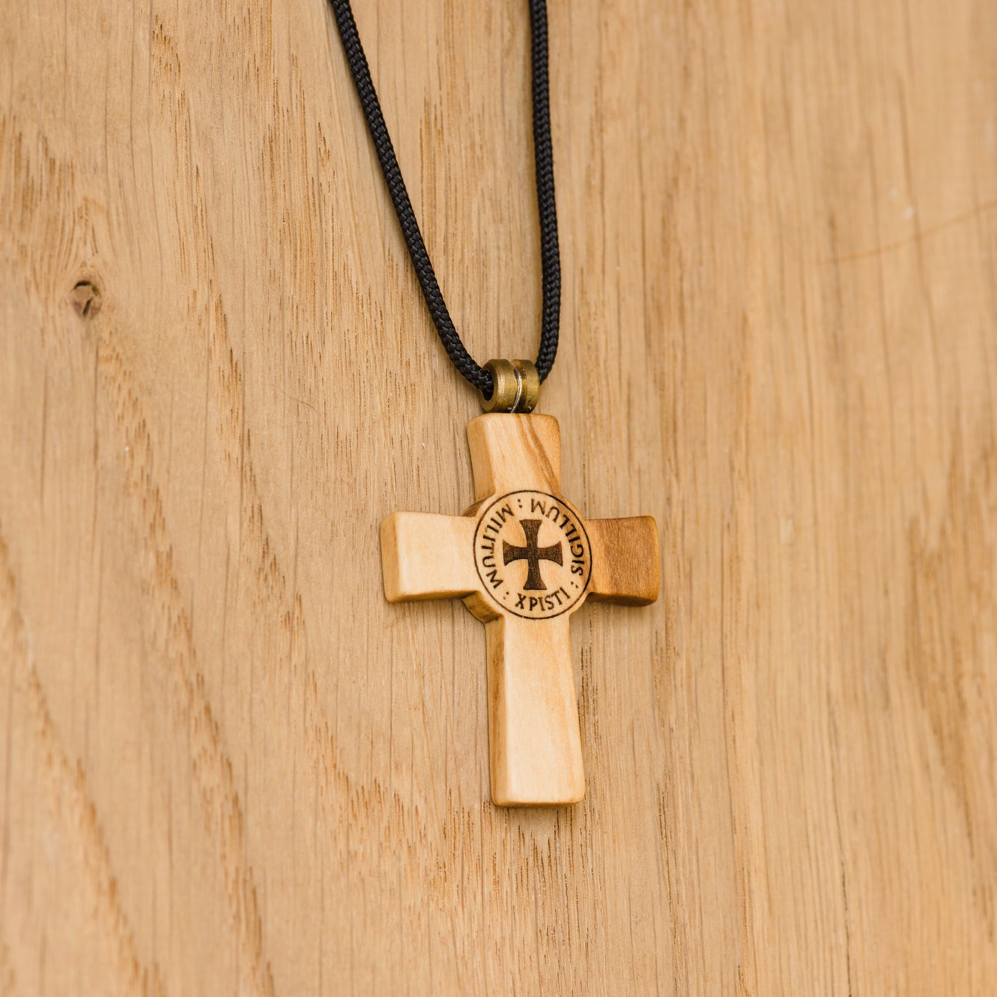 Ciondolo Croce Templare - Legno di Ulivo