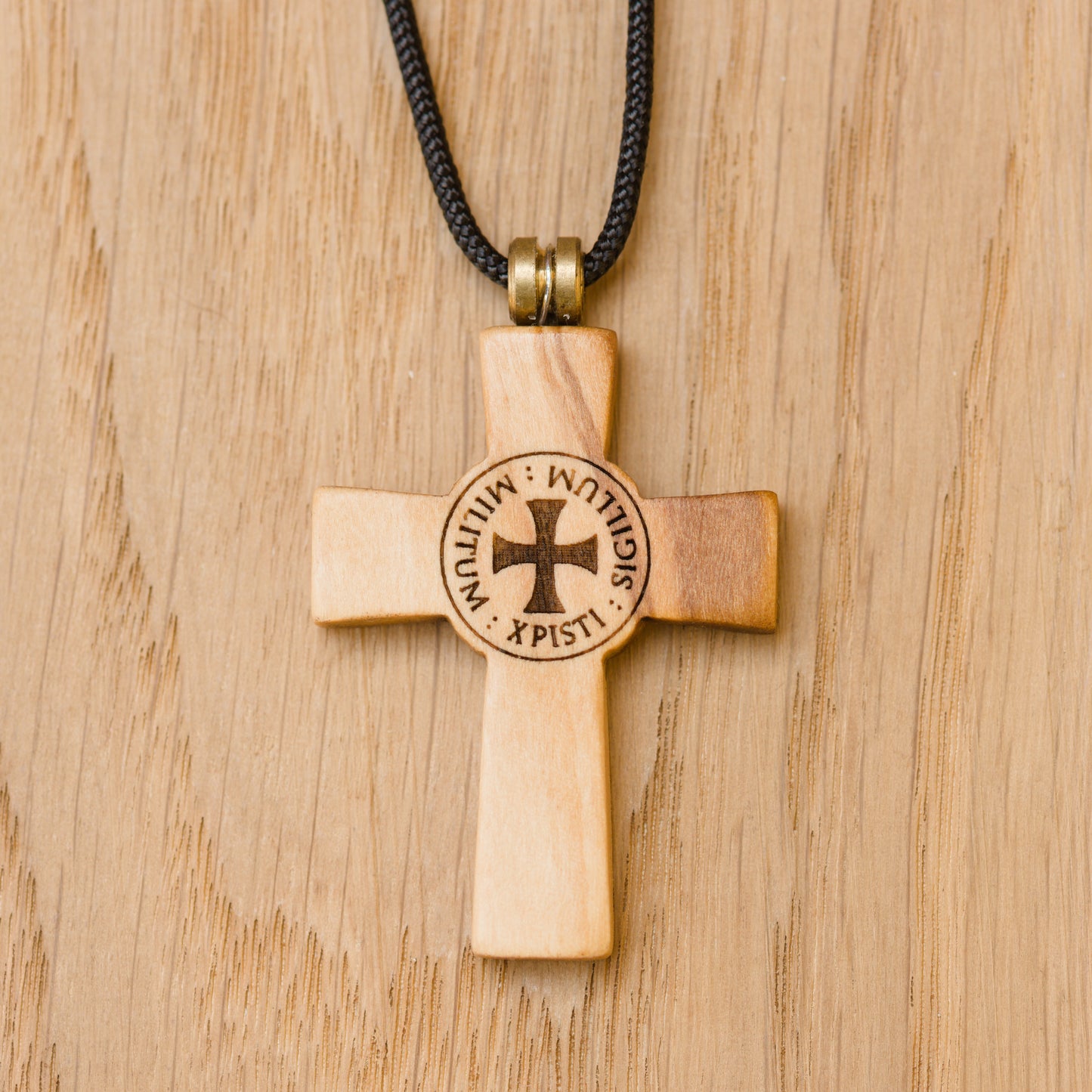 Ciondolo Croce Templare - Legno di Ulivo