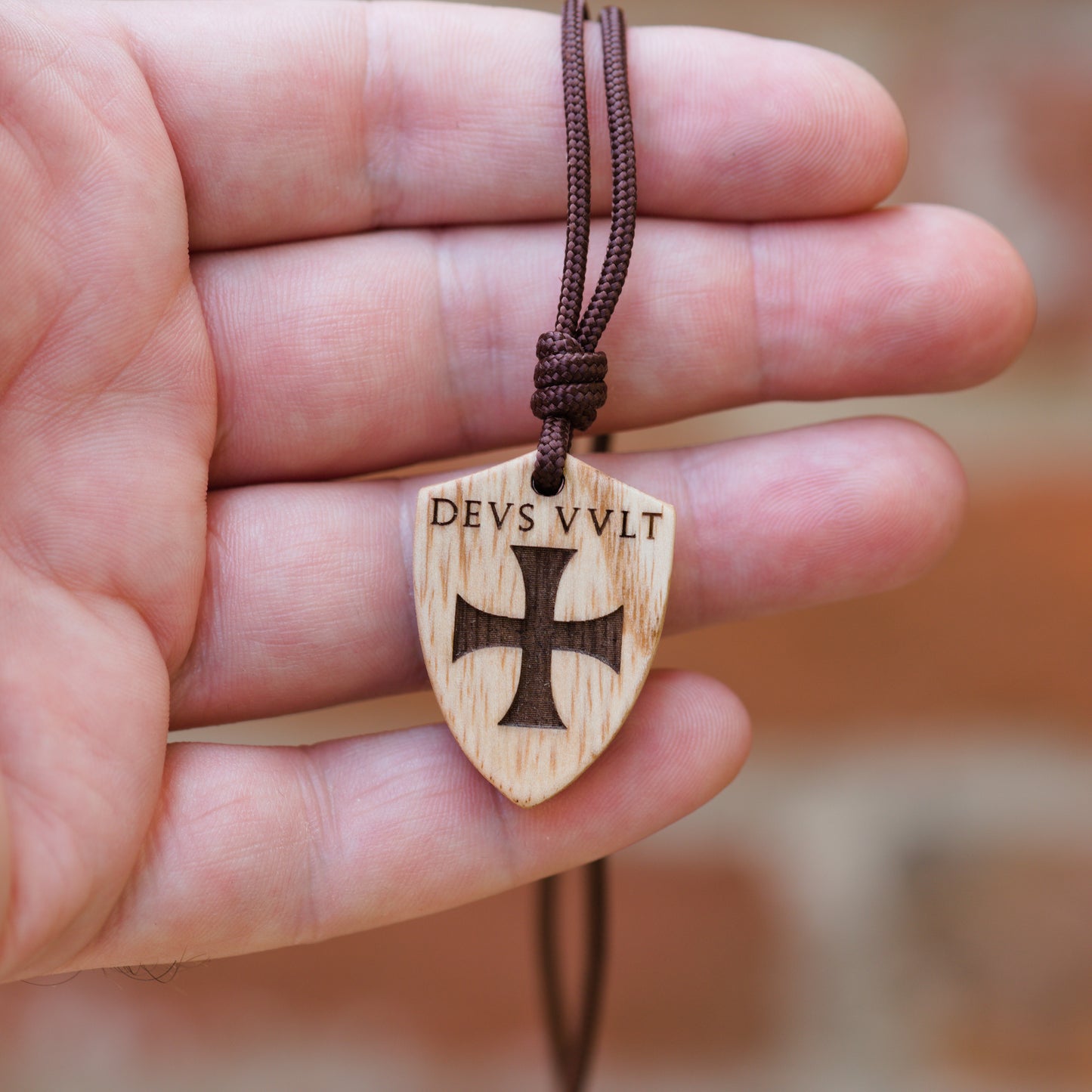 Ciondolo Scudo Templare - Deus Vult
