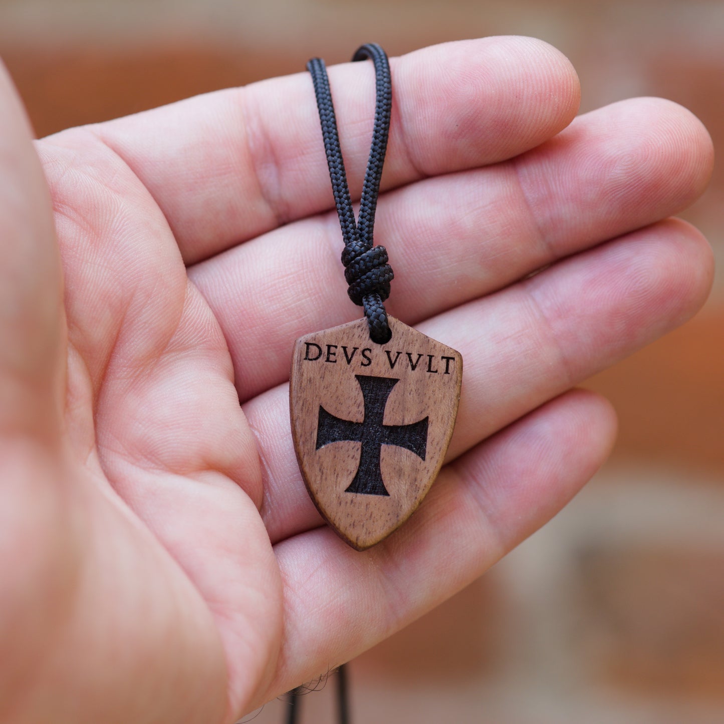 Ciondolo Scudo Templare - Deus Vult