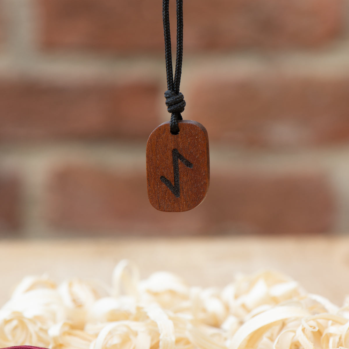 eihwaz runic amulet wood pendant