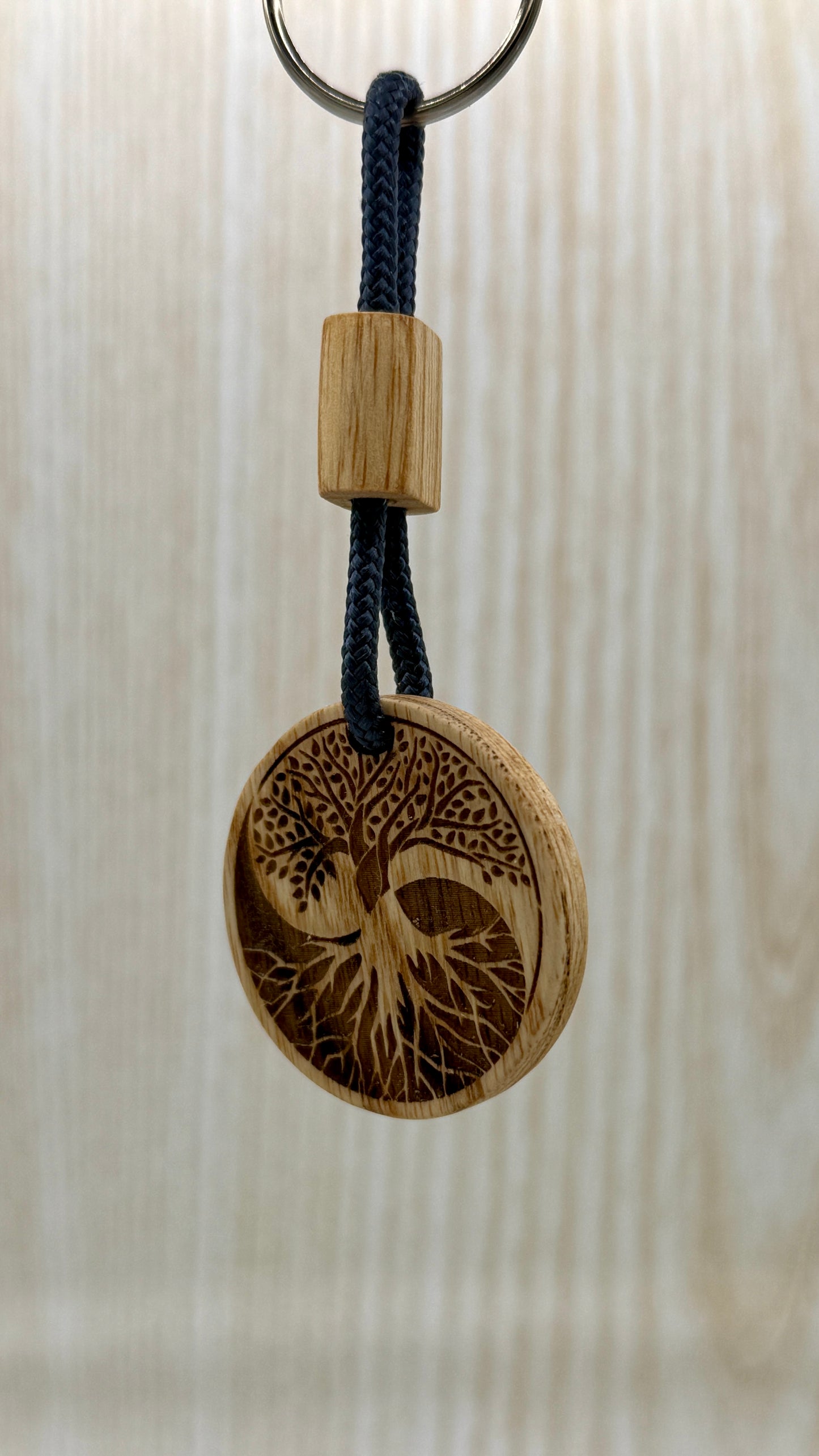 Portachiavi Albero della Vita Yin Yang in Swamp Ash