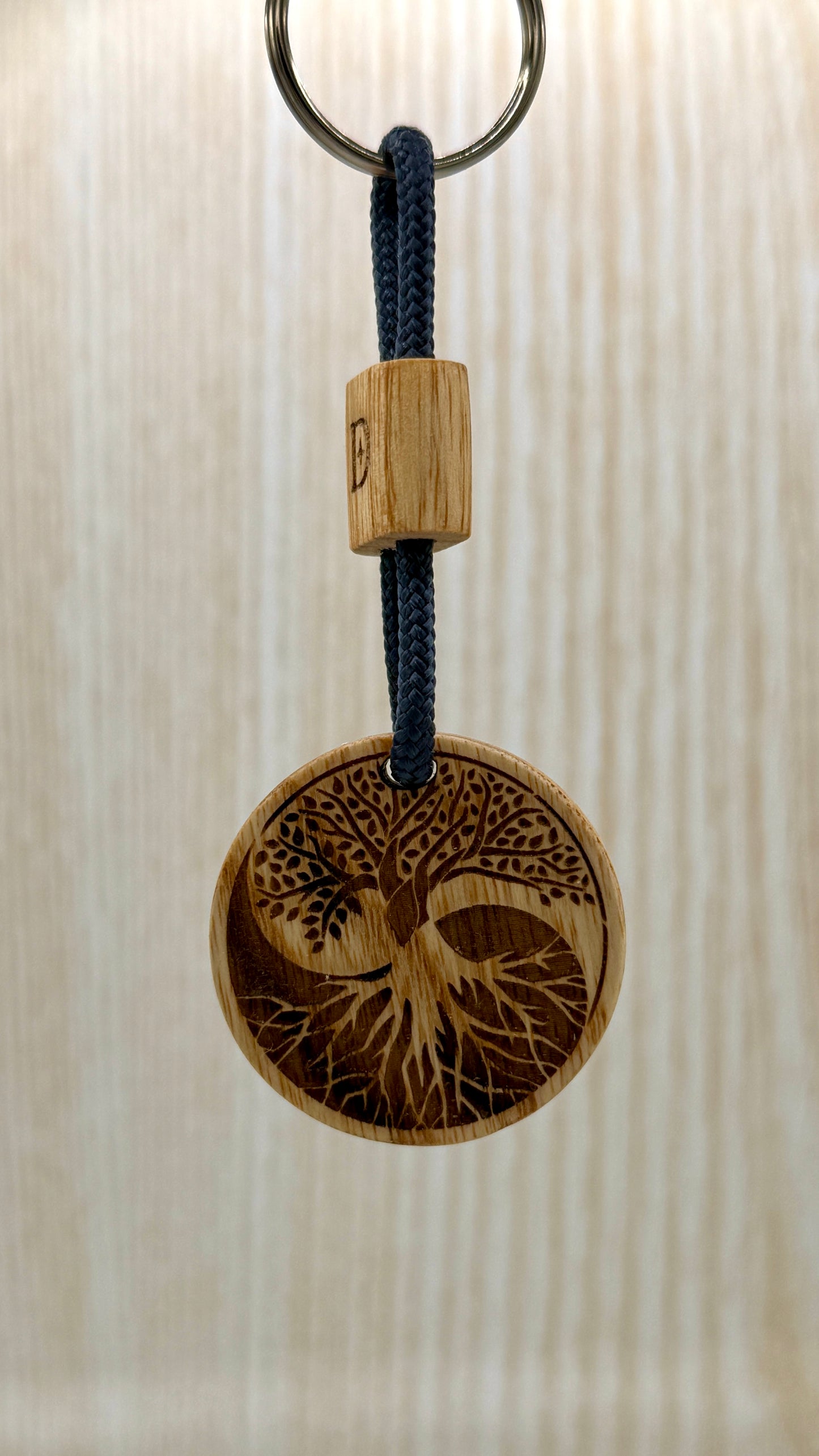 Portachiavi Albero della Vita Yin Yang in Swamp Ash