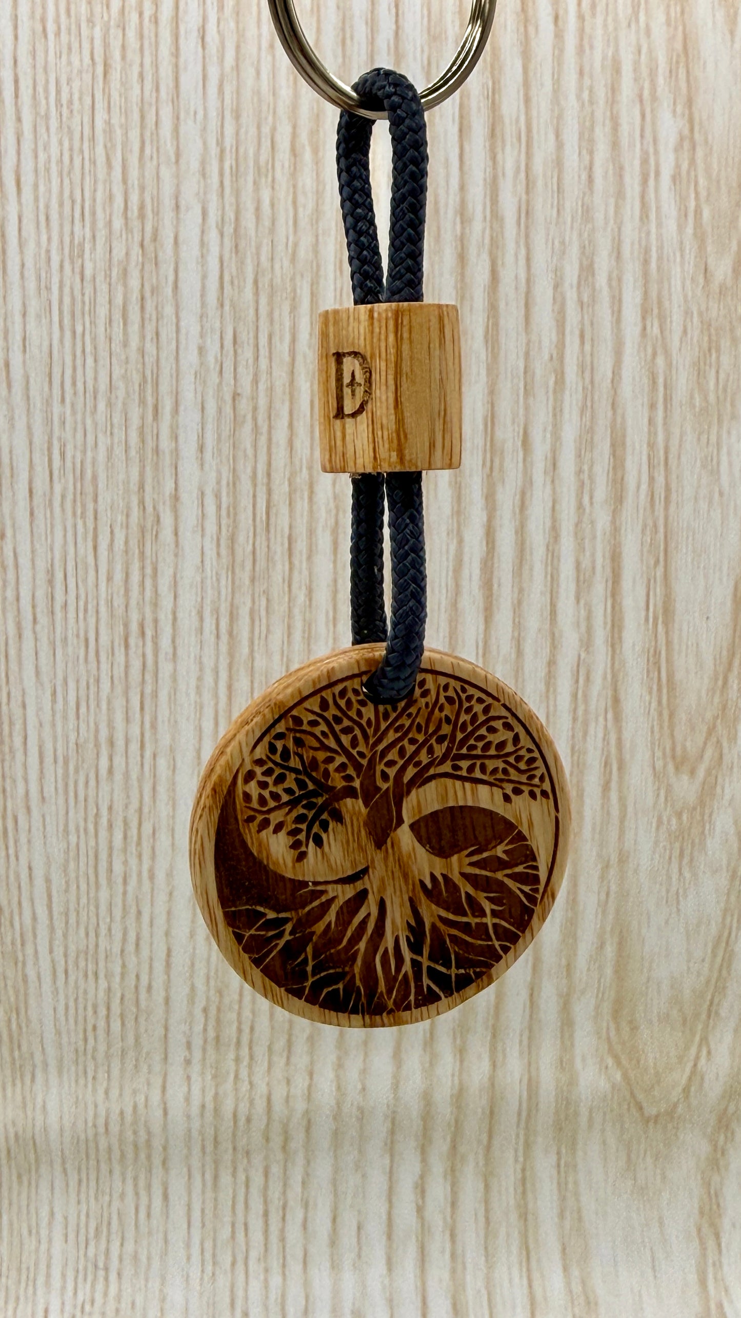 Portachiavi Albero della Vita Yin Yang in Swamp Ash