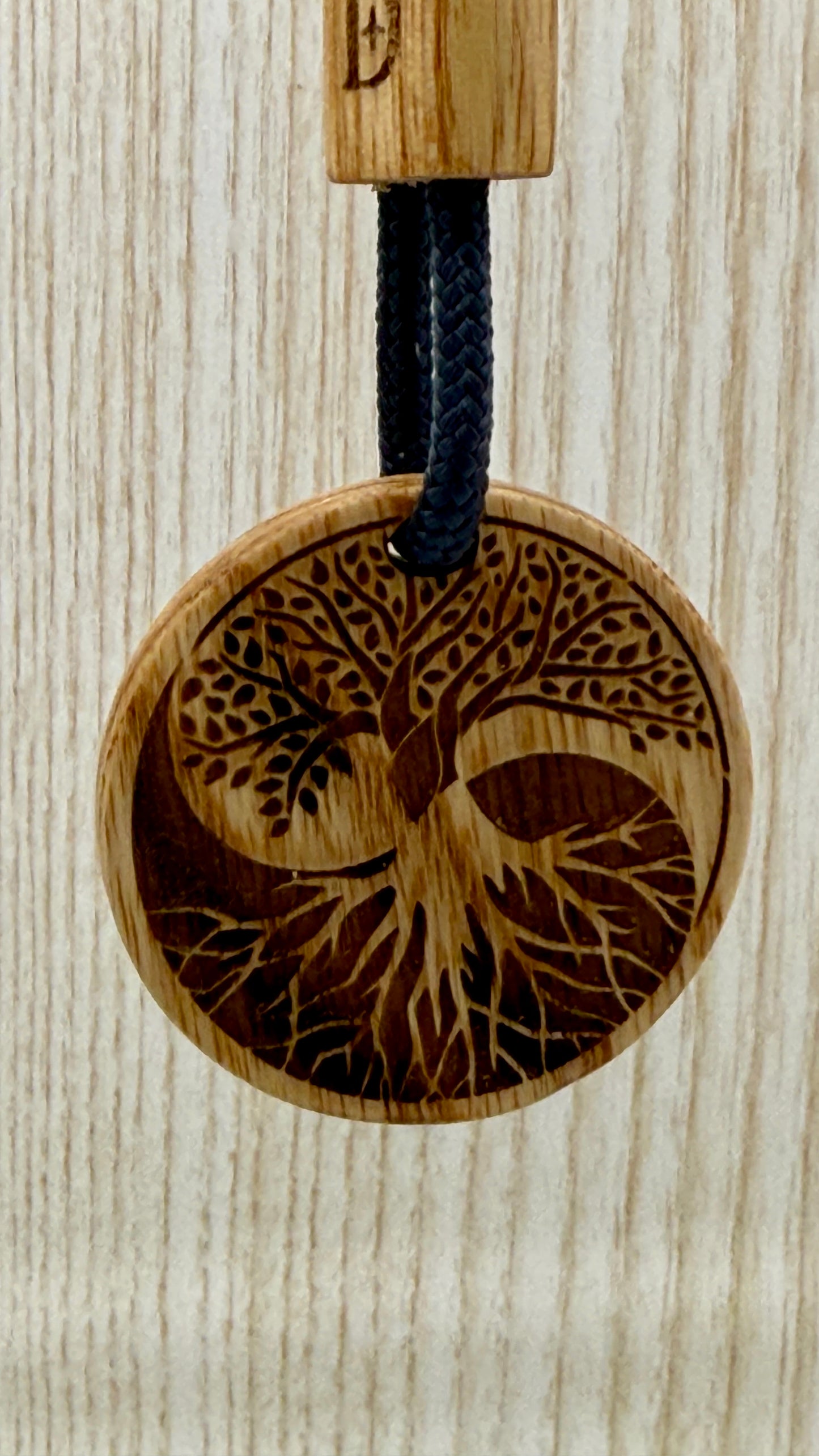 Portachiavi Albero della Vita Yin Yang in Swamp Ash