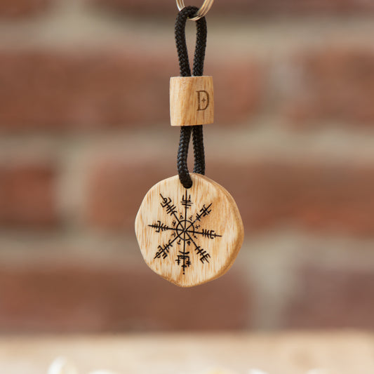 Portachiavi Vegvisir in swamp ash