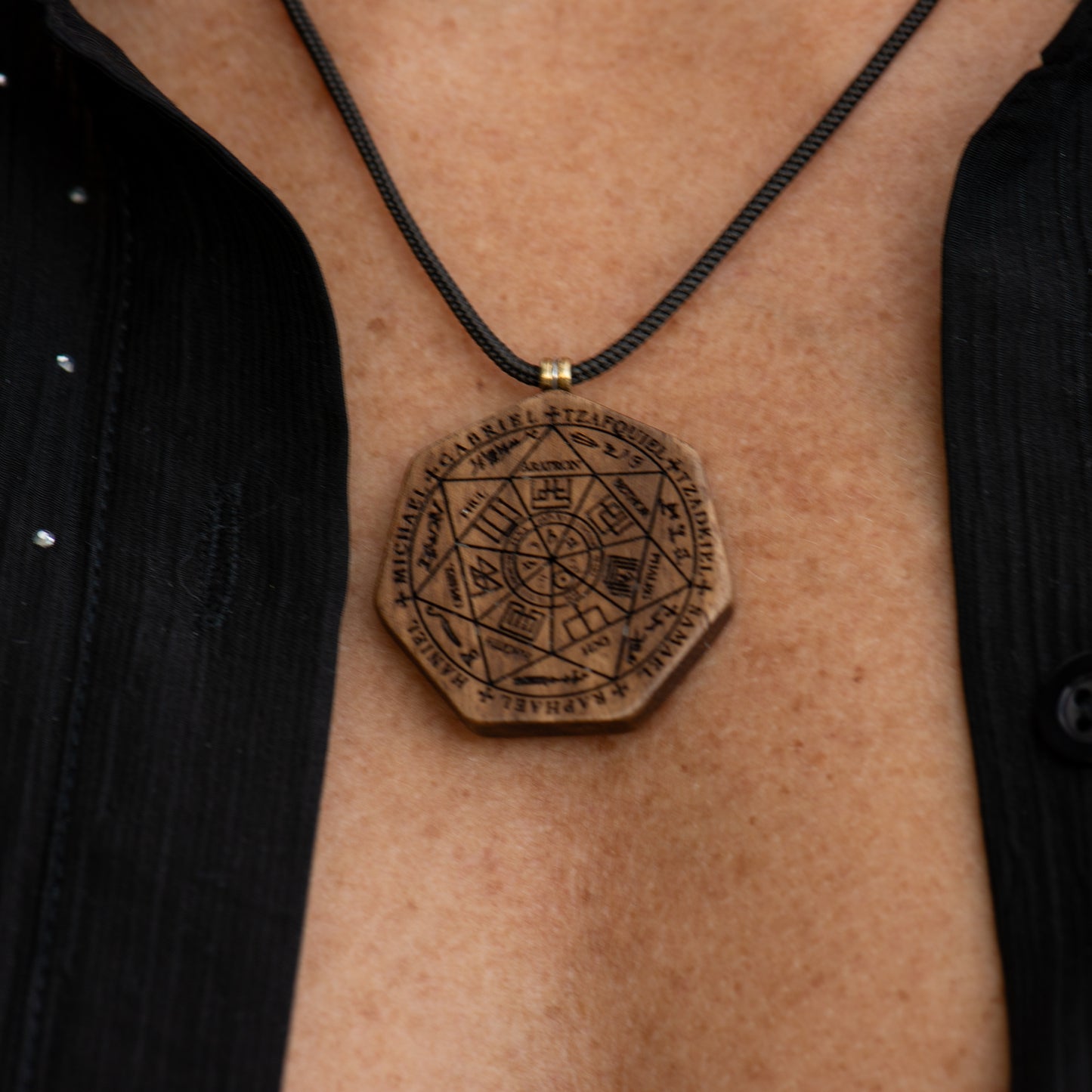 Seven Archangels Seal Pendant - Walnut Wood