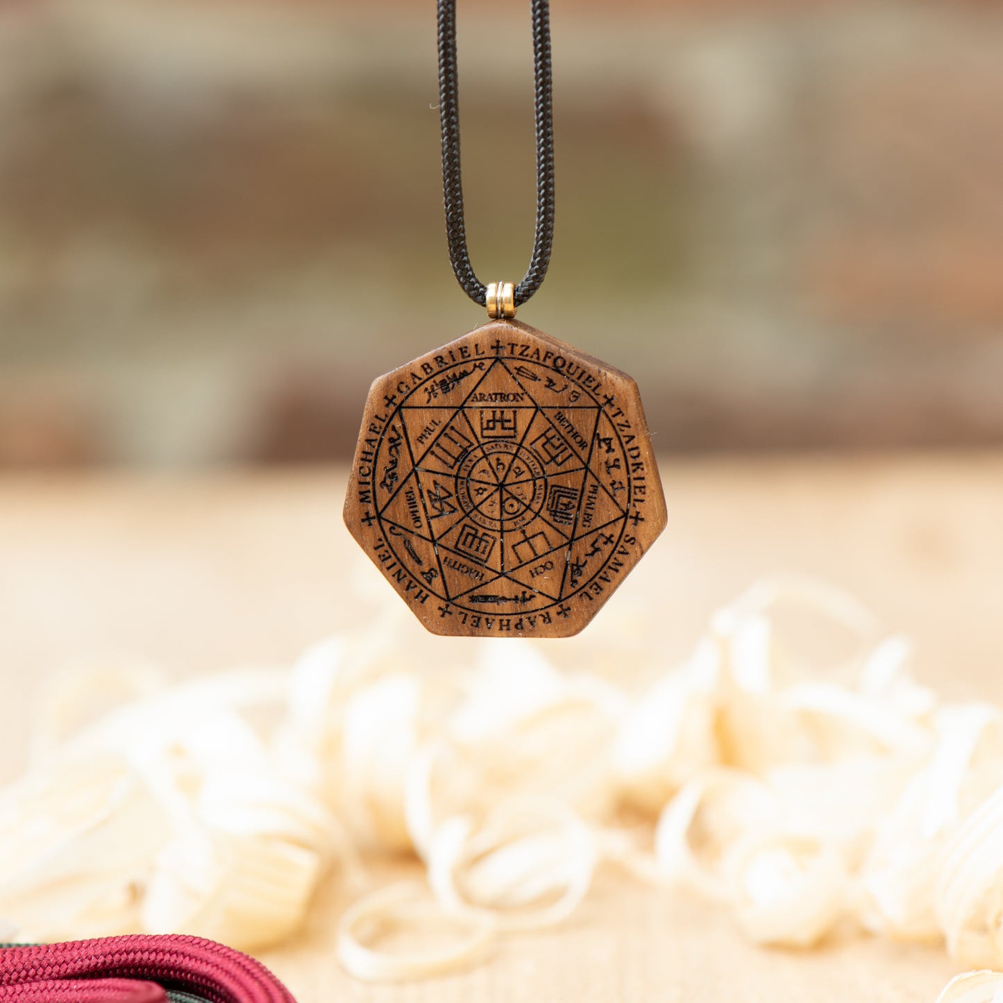 Seven Archangels Seal Pendant - Walnut Wood