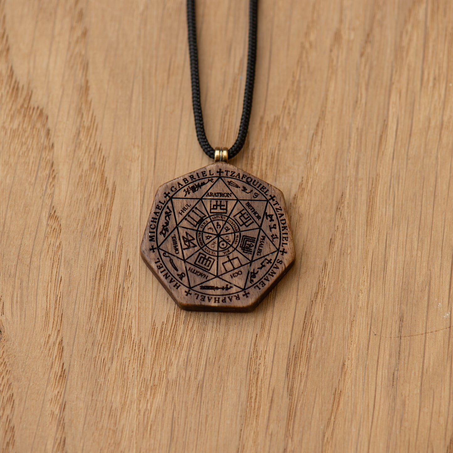 Seven Archangels Seal Pendant - Walnut Wood