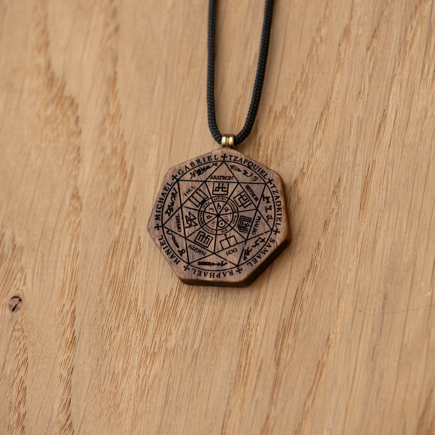 Seven Archangels Seal Pendant - Walnut Wood