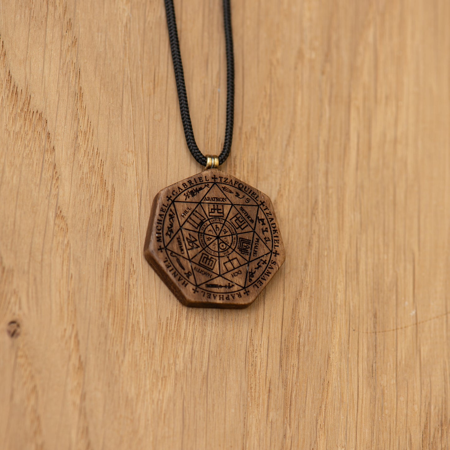 Seven Archangels Seal Pendant - Walnut Wood