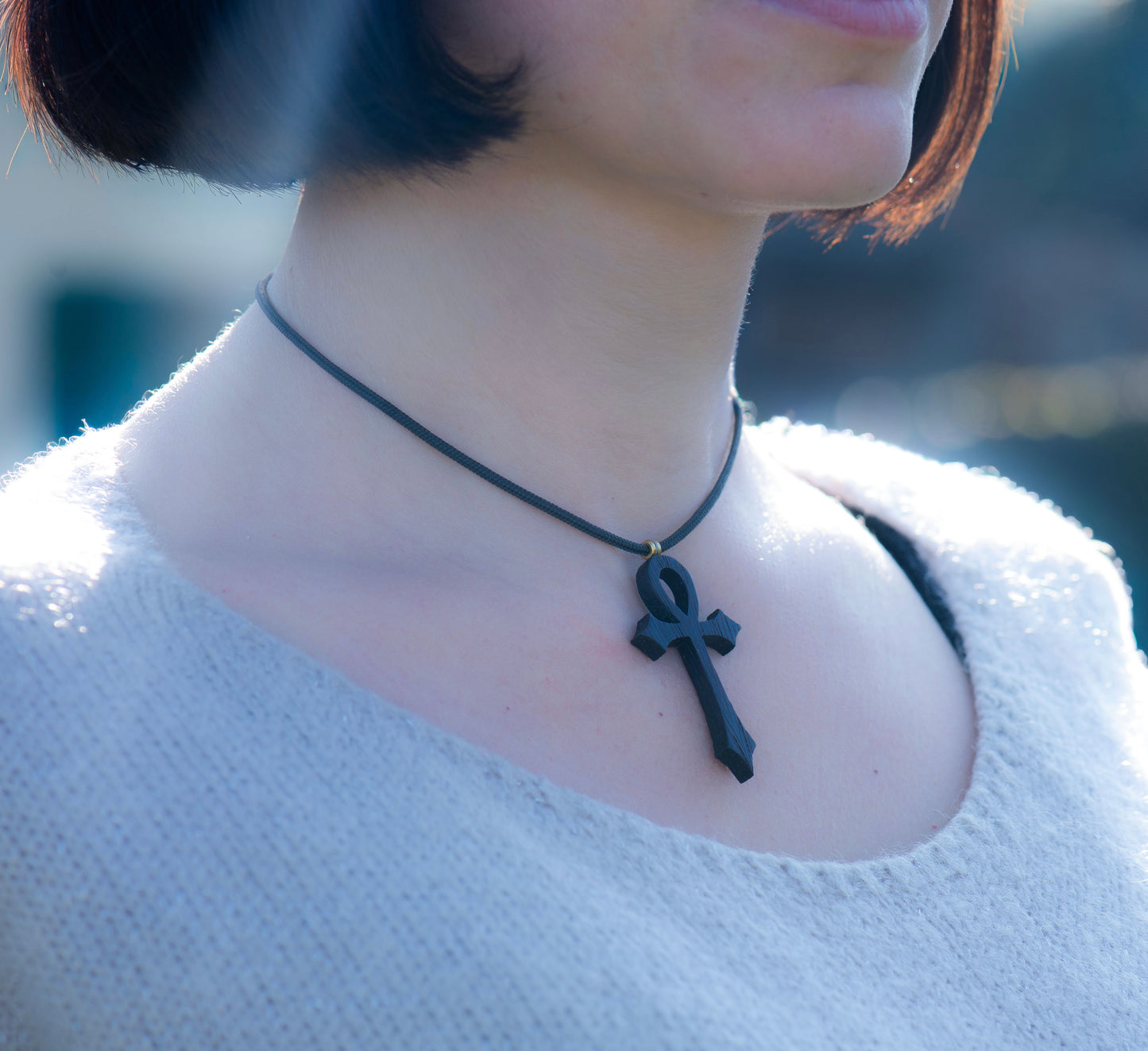 Ciondolo Ankh Gotica – Legno di Wengè