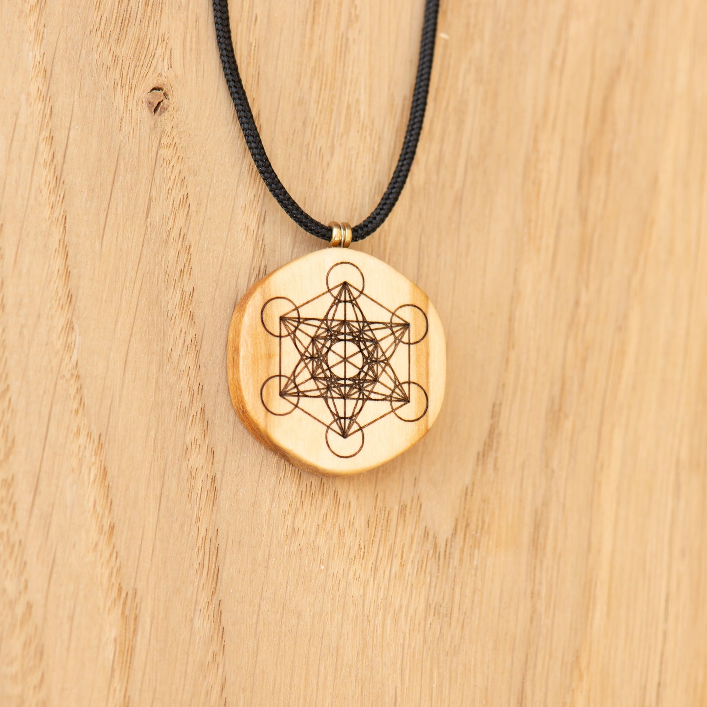 Ciondolo Cubo di Metatron - Geometria Sacra in Ulivo