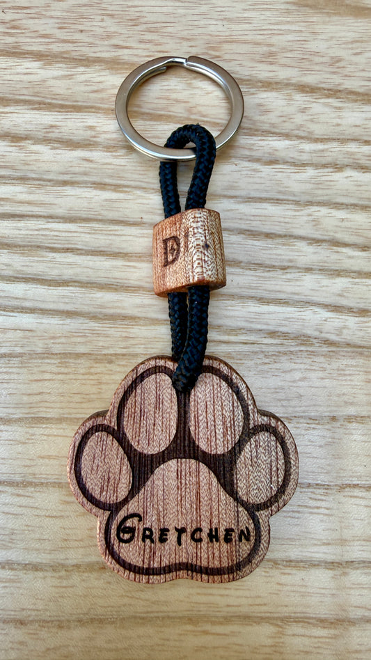 Portachiavi Pet in legno di Okoumè, realizzato a mano Dogstar Lab